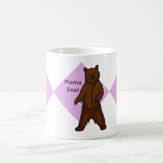 Paars Cute Woodland Animal Mama Beer Koffiemok (Center)
