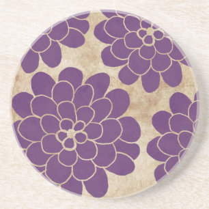  Paars Dahlia Floral Wedding Zandsteen Onderzetter