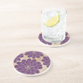 Paars Dahlia Floral Wedding Zandsteen Onderzetter (Zijkant)
