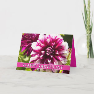 Paars Dahlia Passion Happy Birthday Card Kaart