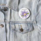 Paars Daisy Cartoon grootmoeder Button (In situ)