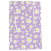 Paars Daisy Cute Spring Pattern Medium Cadeauzakje (Voorkant)