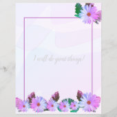 Paars Daisy Floral-schrijfpapier (Achterkant)