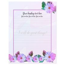Paars Daisy Floral-schrijfpapier