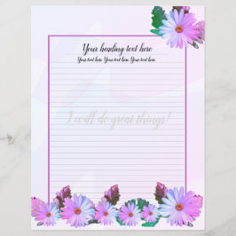 Paars Daisy Floral-schrijfpapier