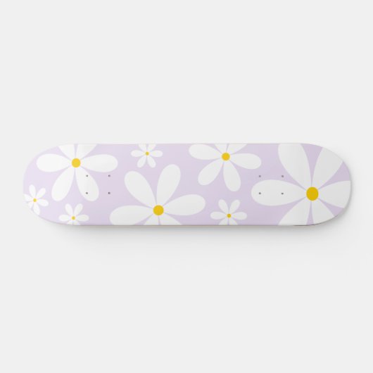 Paars Daisy Pattern Skateboard (Horizontaal)