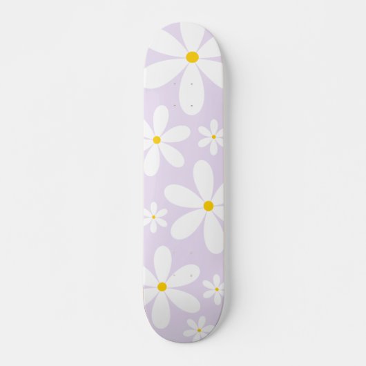 Paars Daisy Pattern Skateboard (Voorkant)