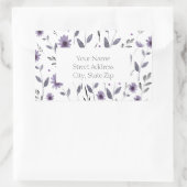 Paars Daisy Waterverf Floral Motif Labels (Tas)