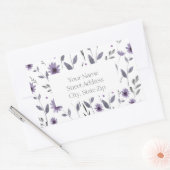 Paars Daisy Waterverf Floral Motif Labels (Envelop)