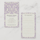 Paars Damask Appointment Visitekaartje Afsprakenkaartje (Voorkant / Achterkant)