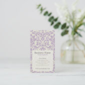 Paars Damask Appointment Visitekaartje Afsprakenkaartje (Staand voorkant)