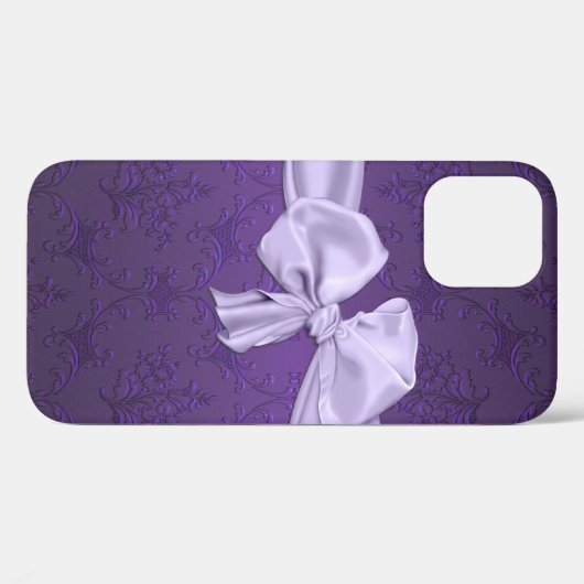 Paars Damask Case-Mate iPhone Case (Achterkant (horizontaal))