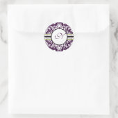 Paars Damask Initiaal Sticker Letter N Wedding (Tas)