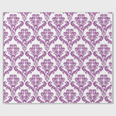 Paars Damask Pattern Cadeaupapier (Vlak)
