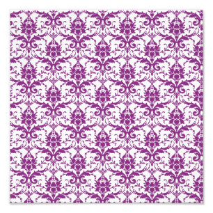 Paars Damask Pattern Foto Afdruk