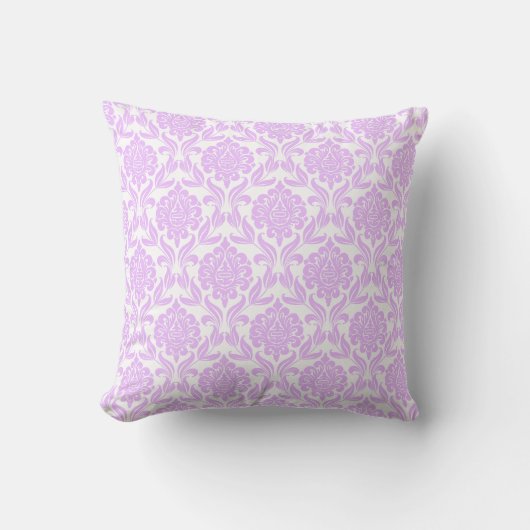 Paars Damask Pattern Kussen (Voorkant)