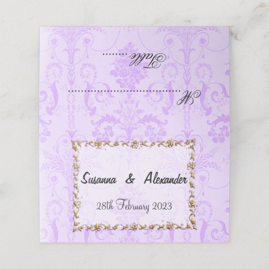  Paars Damask Wedding (Buitenkant ongevouwen)