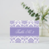paars Damask Weduwingnummer Briefkaart (Staand voorkant)