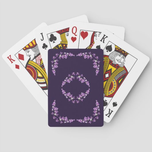Paars Dendrobium Orchids Motif Pokerkaarten (Achterkant)