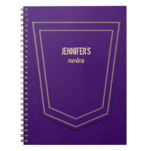 Paars Denim Jeans Texture Monogram op persoonlijke Notitieboek