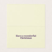 Paars  design 25-pak kerstkaarten kaart (Binnenkant ongevouwen)