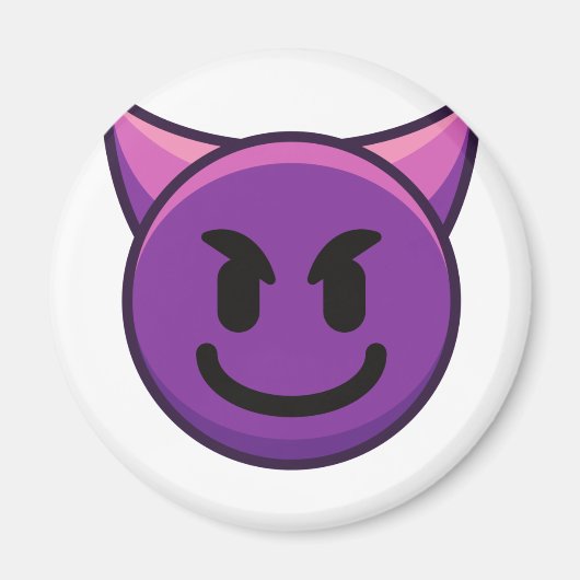 Paars Devil Emoji Magnet Magneet (Voorkant)