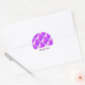 Paars diamantpatroon ronde sticker (Envelop)