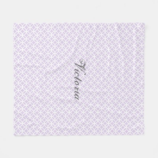 Paars Diamond Pattern Personalized Fleece Blanket Deken (Voorkant (Horizontaal))