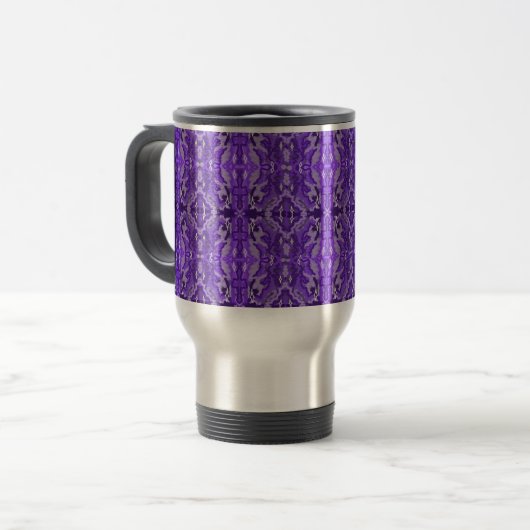 Paars Diamond-y Abstract Pattern Reisbeker (Voorkant links)