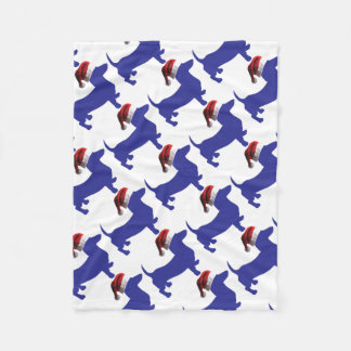 Paars-Doxie---En-Kerstman-Hoed Fleece Deken