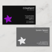 Paars draaiend stersymbool - zwart visitekaartje (Voorkant / Achterkant)