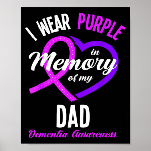 Paars dragen ter nagedachtenis aan papa Dementie b Poster