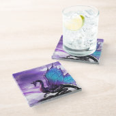 Paars dragon Glass Onderzetter (Schuin)