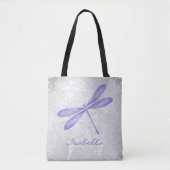 Paars Dragonfly Gepersonaliseerd Tas (Voorkant)