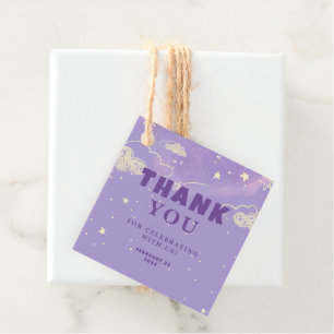 Paars Dream Baby shower Dank u Bedankjes Labels
