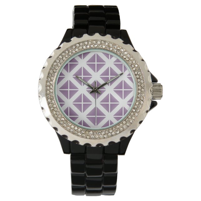 Paars driehoekspatroon horloge (Voorkant)