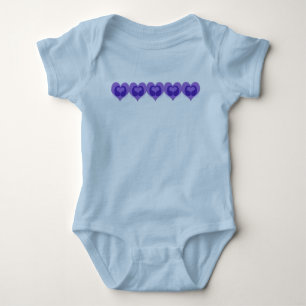 Paars dubbel hart romper