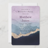 Paars-Dusty Blue-Agate Gold Bachelor-partij Kaart (Voorkant)