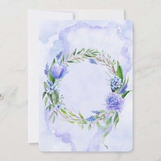 Paars Dusty Blue Hyacinths Peony Vrijgezellenfeest Kaart (Achterkant)