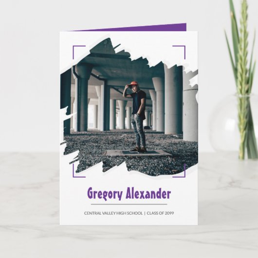 Paars Edgy Abstract Afstuderen van de Foto van de  (Voorkant)