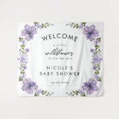 Paars een beetje wilde bloem is onderweg het scrip wandkleed (Voorkant (horizontaal))