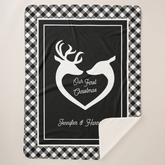 Paar's eerste kerstfeest bufferhuis Buffalo Pset Sherpa Deken (Voorkant)
