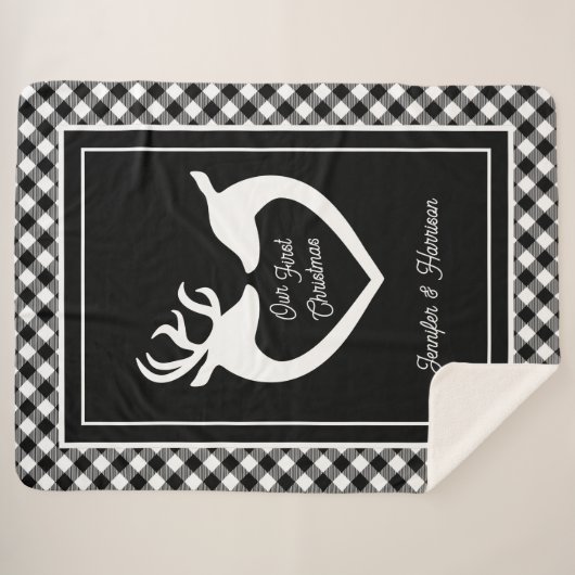 Paar's eerste kerstfeest bufferhuis Buffalo Pset Sherpa Deken (Voorkant (horizontaal))