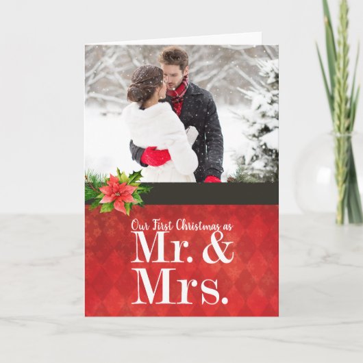 Paar's eerste kerstfoto Kaart (Voorkant)