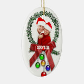 Paar's eerste kerstfotoversiering keramisch ornament (Rechts)