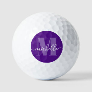 Paars Elegant modern monogram Golfballen
