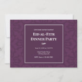 Paars Elegant Pattern Eid al-Fitr Kaart (Voorkant)