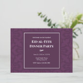 Paars Elegant Pattern Eid al-Fitr Kaart (Staand voorkant)