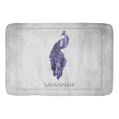 Paars Elegant Peacock - Gepersonaliseerd Bath Mat (Voorkant)