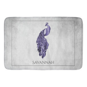 Paars Elegant Peacock - Gepersonaliseerd Bath Mat